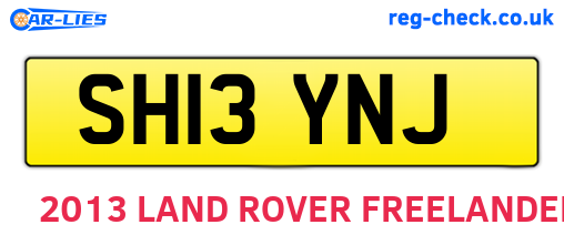 SH13YNJ are the vehicle registration plates.