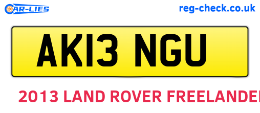 AK13NGU are the vehicle registration plates.