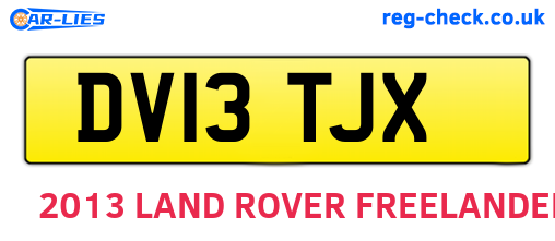 DV13TJX are the vehicle registration plates.