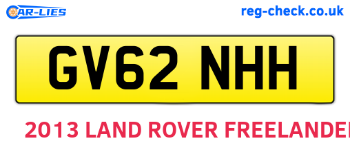 GV62NHH are the vehicle registration plates.