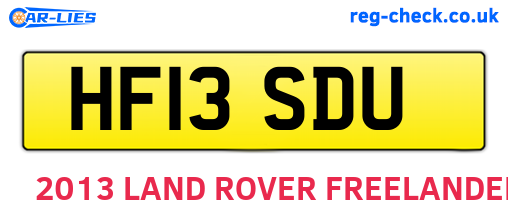 HF13SDU are the vehicle registration plates.