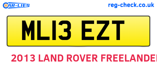 ML13EZT are the vehicle registration plates.