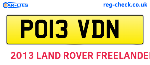 PO13VDN are the vehicle registration plates.