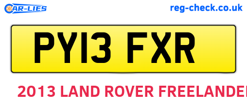 PY13FXR are the vehicle registration plates.