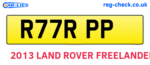 R77RPP are the vehicle registration plates.