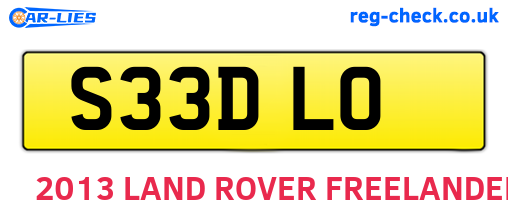 S33DLO are the vehicle registration plates.