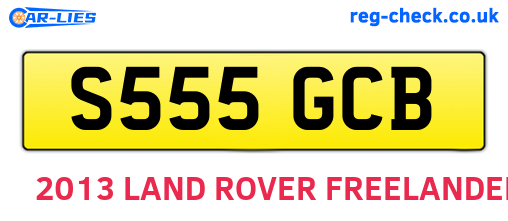 S555GCB are the vehicle registration plates.
