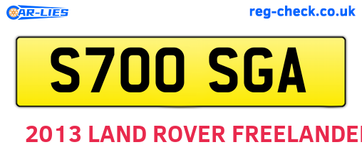 S700SGA are the vehicle registration plates.