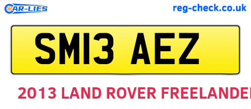 SM13AEZ are the vehicle registration plates.