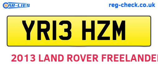 YR13HZM are the vehicle registration plates.