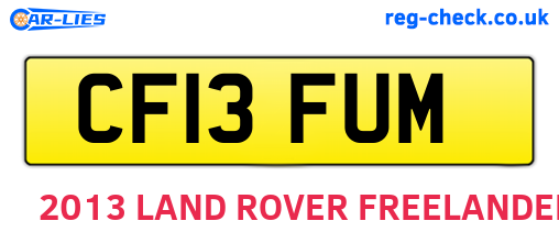 CF13FUM are the vehicle registration plates.