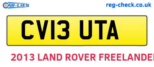 CV13UTA are the vehicle registration plates.