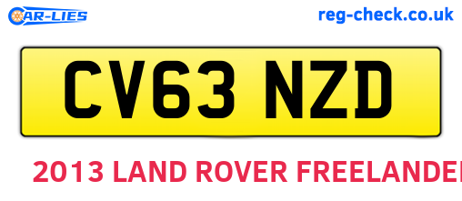 CV63NZD are the vehicle registration plates.