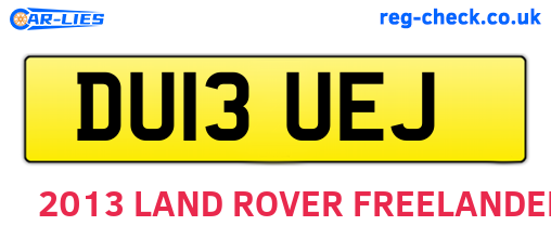 DU13UEJ are the vehicle registration plates.
