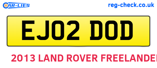 EJ02DOD are the vehicle registration plates.