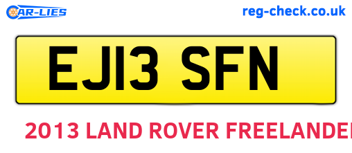 EJ13SFN are the vehicle registration plates.