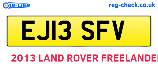 EJ13SFV are the vehicle registration plates.