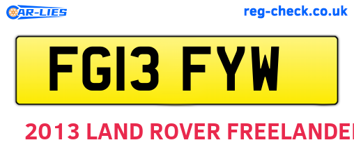 FG13FYW are the vehicle registration plates.