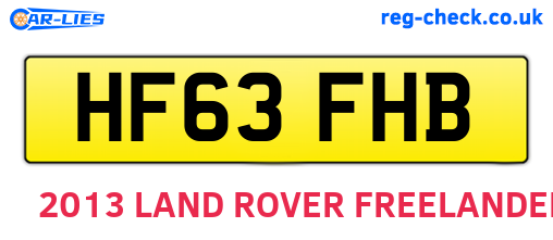 HF63FHB are the vehicle registration plates.