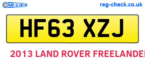 HF63XZJ are the vehicle registration plates.