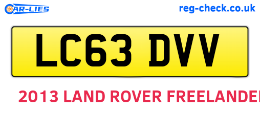 LC63DVV are the vehicle registration plates.