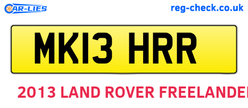 MK13HRR are the vehicle registration plates.