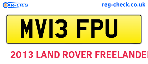 MV13FPU are the vehicle registration plates.