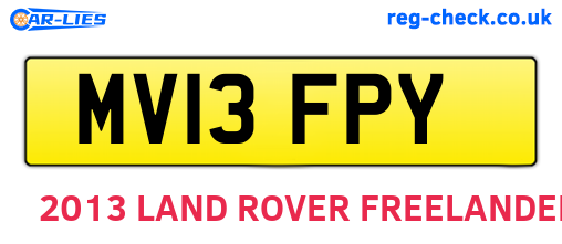 MV13FPY are the vehicle registration plates.