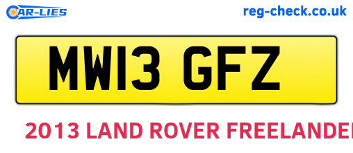 MW13GFZ are the vehicle registration plates.