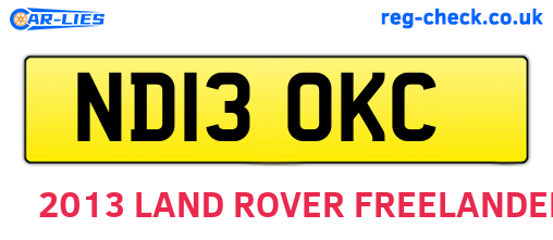 ND13OKC are the vehicle registration plates.