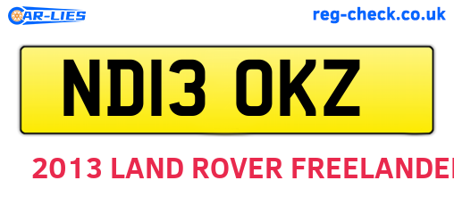 ND13OKZ are the vehicle registration plates.
