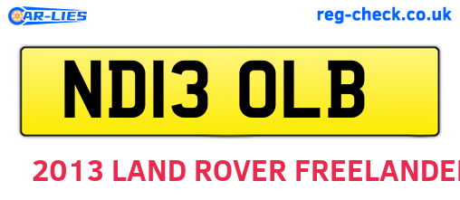 ND13OLB are the vehicle registration plates.