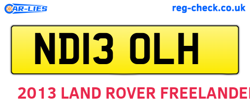 ND13OLH are the vehicle registration plates.