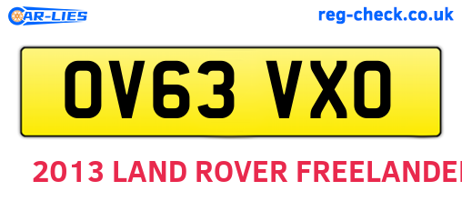 OV63VXO are the vehicle registration plates.