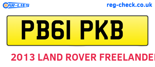 PB61PKB are the vehicle registration plates.