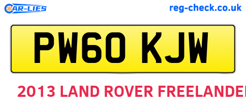 PW60KJW are the vehicle registration plates.