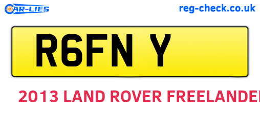 R6FNY are the vehicle registration plates.