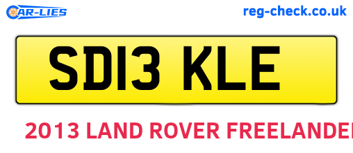 SD13KLE are the vehicle registration plates.