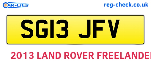 SG13JFV are the vehicle registration plates.
