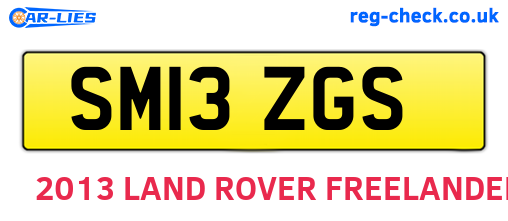 SM13ZGS are the vehicle registration plates.