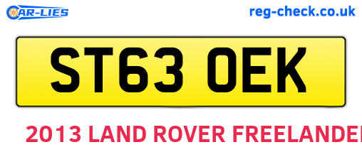 ST63OEK are the vehicle registration plates.