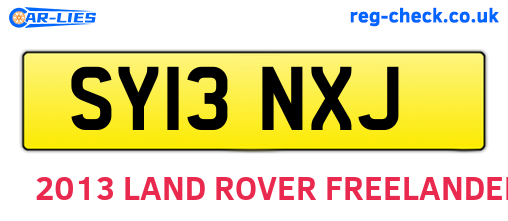 SY13NXJ are the vehicle registration plates.