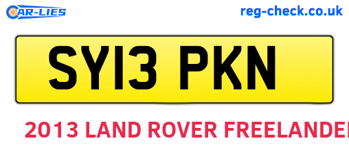 SY13PKN are the vehicle registration plates.
