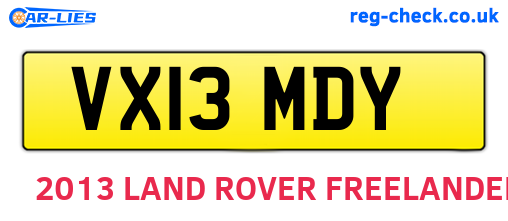 VX13MDY are the vehicle registration plates.