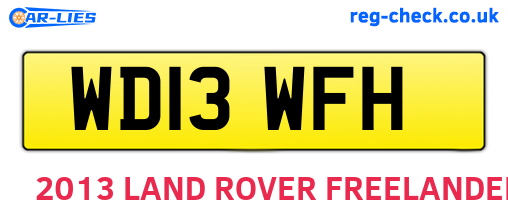 WD13WFH are the vehicle registration plates.