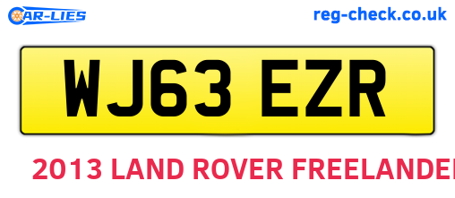 WJ63EZR are the vehicle registration plates.