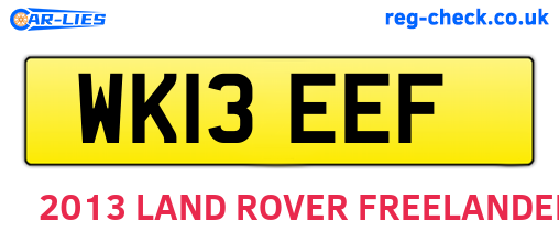 WK13EEF are the vehicle registration plates.