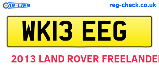 WK13EEG are the vehicle registration plates.