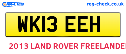 WK13EEH are the vehicle registration plates.