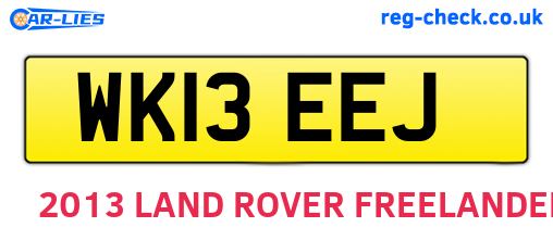 WK13EEJ are the vehicle registration plates.